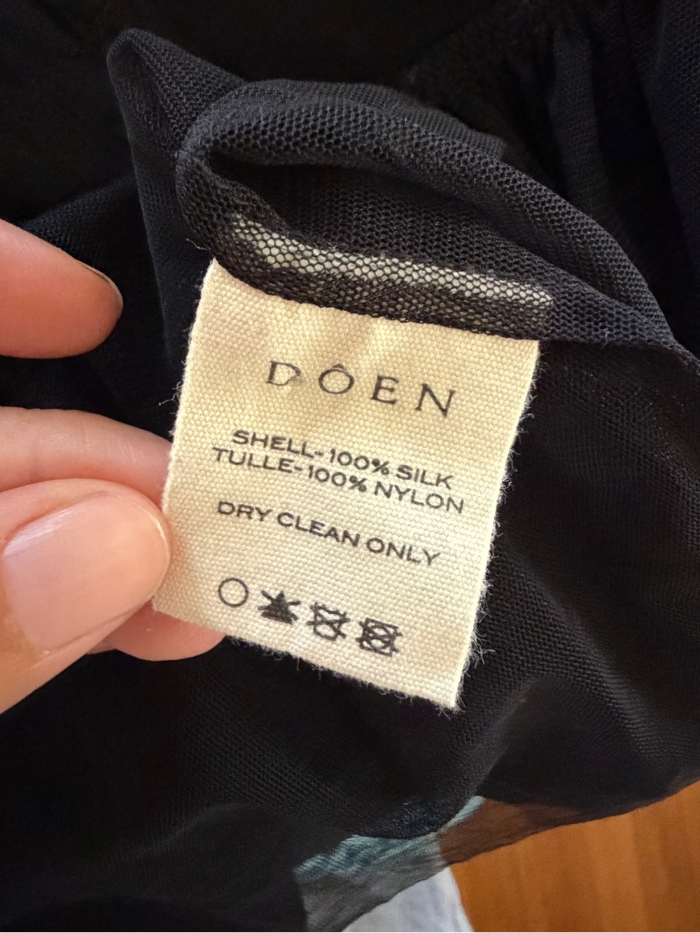 Doen Celestia Tulle Silk Heirloom Black Sheer Tiered Maxi Dress. EUC XS. - Picture 6 of 11